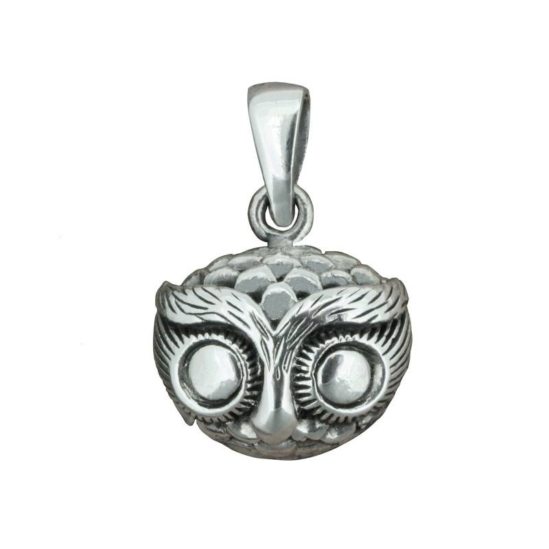 Eulenkopf Symbol Anhänger 925 Sterling Silber 4, 5G Amulett Beldiamo von BELDIAMO