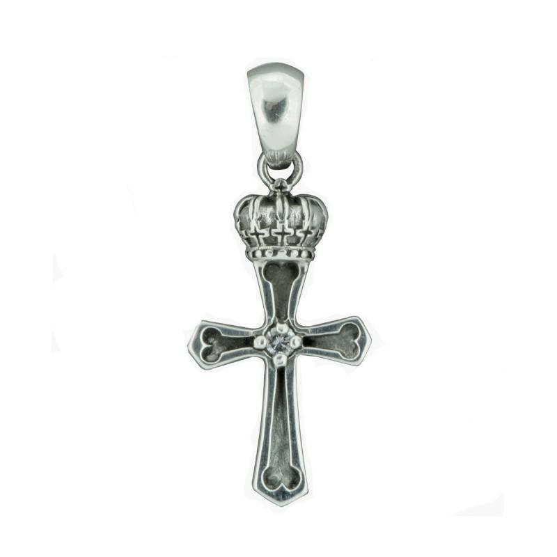 Kreuz Und Krone Zirkonia Glaube Anhänger Christian Schmuck 925 Sterling Silber Beldiamo von BELDIAMO