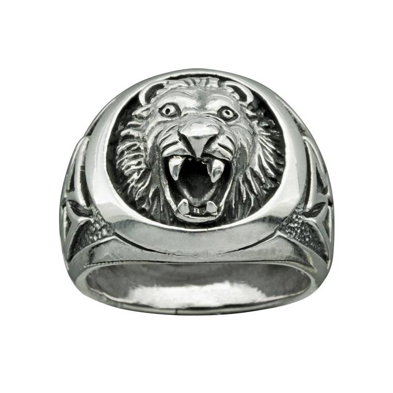 Löwenkopf Mit Malteser Eisernen Kreuz Männer Symbol Ring 14G 925 Sterling Silber Beldiamo von BELDIAMO