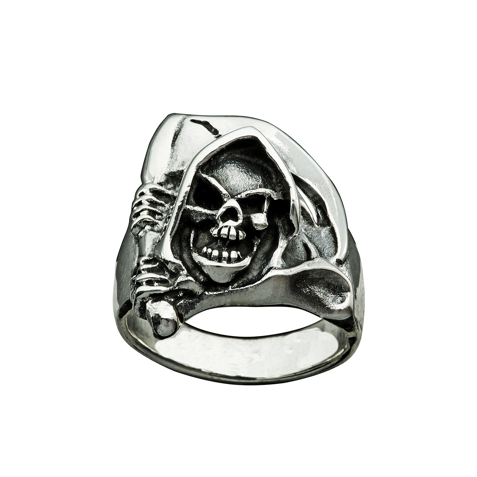 Totenkopf Halloween Sensenmann Tod Kapuzen Ring 13G 925 Sterling Silber Beldiamo Totenkopf Halloween Sensenmann Tod Kapuzen Ring 13G 925 Sterling Silber Beldiamo von BELDIAMO
