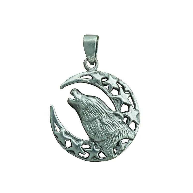 Wolf Heulen Mond Stern Anhänger 7G 925 Sterling Silber Beldiamo Wolf Heulen Mond Stern Anhänger 7G 925 Sterling Silber Beldiamo von BELDIAMO