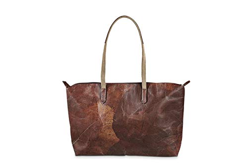 Shop Leaf - Shop Handtasche aus Blättern - Naturprodukt - veganes BELEAF-Leder - Cruelty-Free und Handmade - Lederalternative - wasserabweisend (Braun) von BELEAF