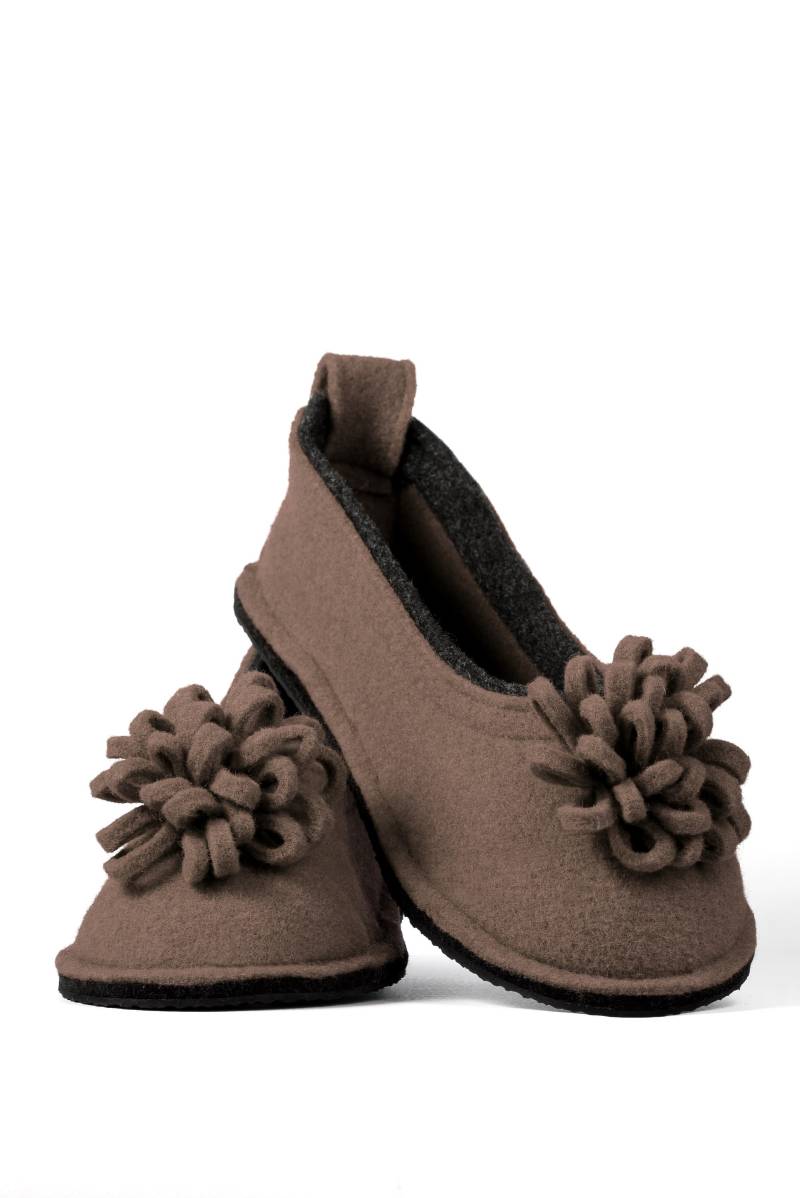 Ballettschuhe Aus Wollfilz, Blumen-Cappuccino von BELITI