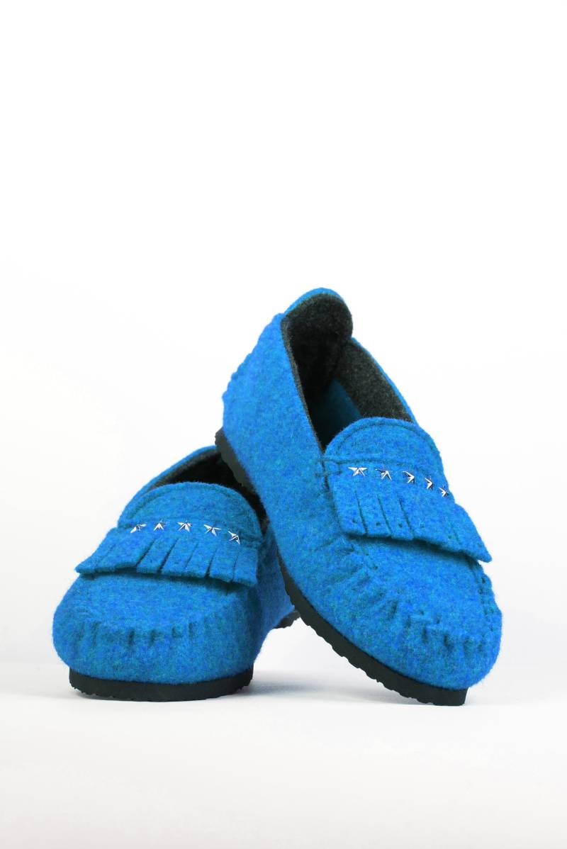 Warme, Flache Mokassin-Hausschuhe Aus Wollfilz von BELITI