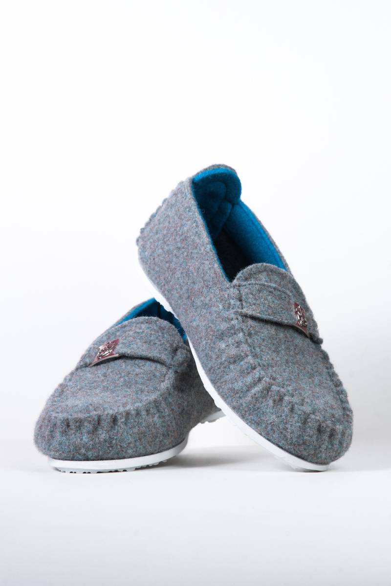Warme, Flache Mokassin-Hausschuhe Aus Wollfilz von BELITI