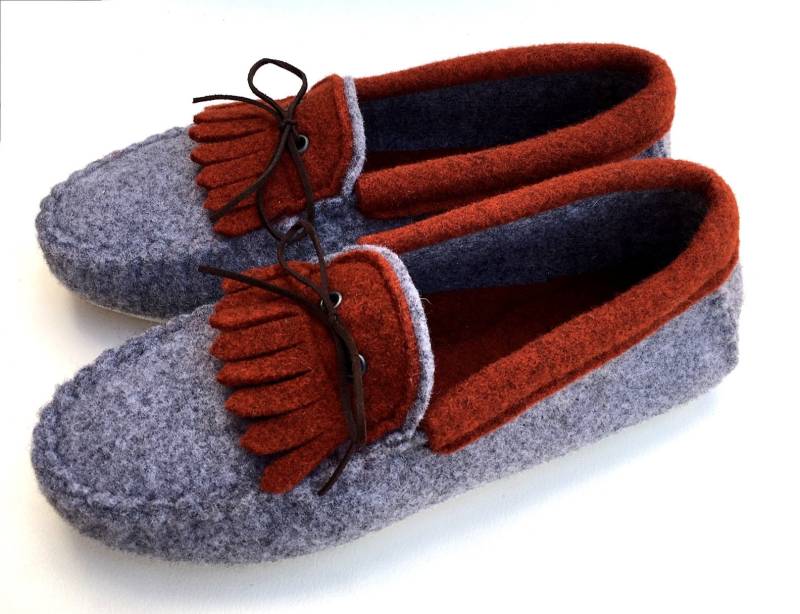 Warme Flache Mokassin-Hausschuhe Aus Wollfilz von BELITI