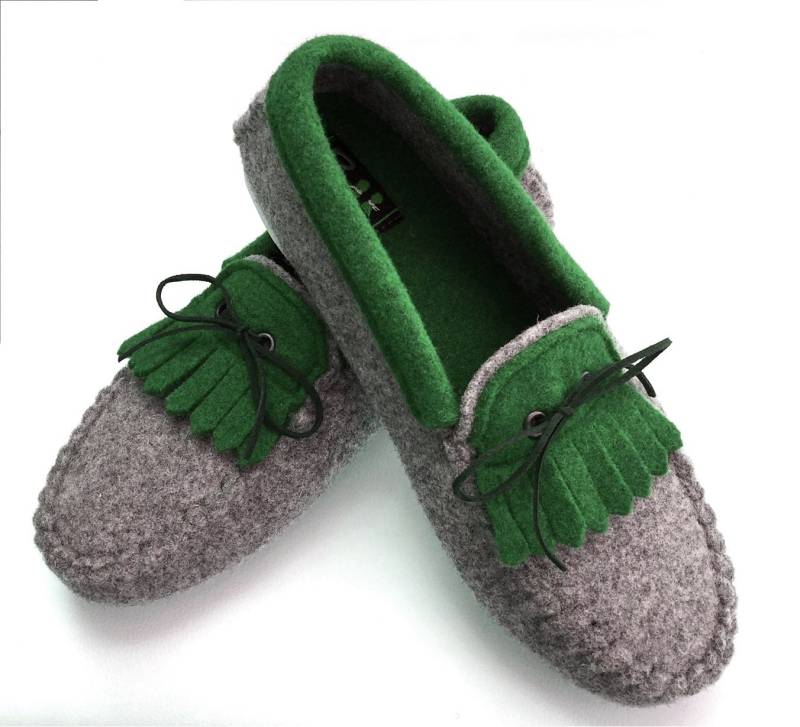 Warme, Flache Mokassin-Hausschuhe Aus Wollfilz von BELITI