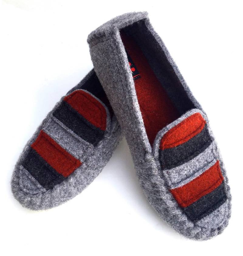 Warme, Flache Mokassin-Hausschuhe Aus Wollfilz von BELITI