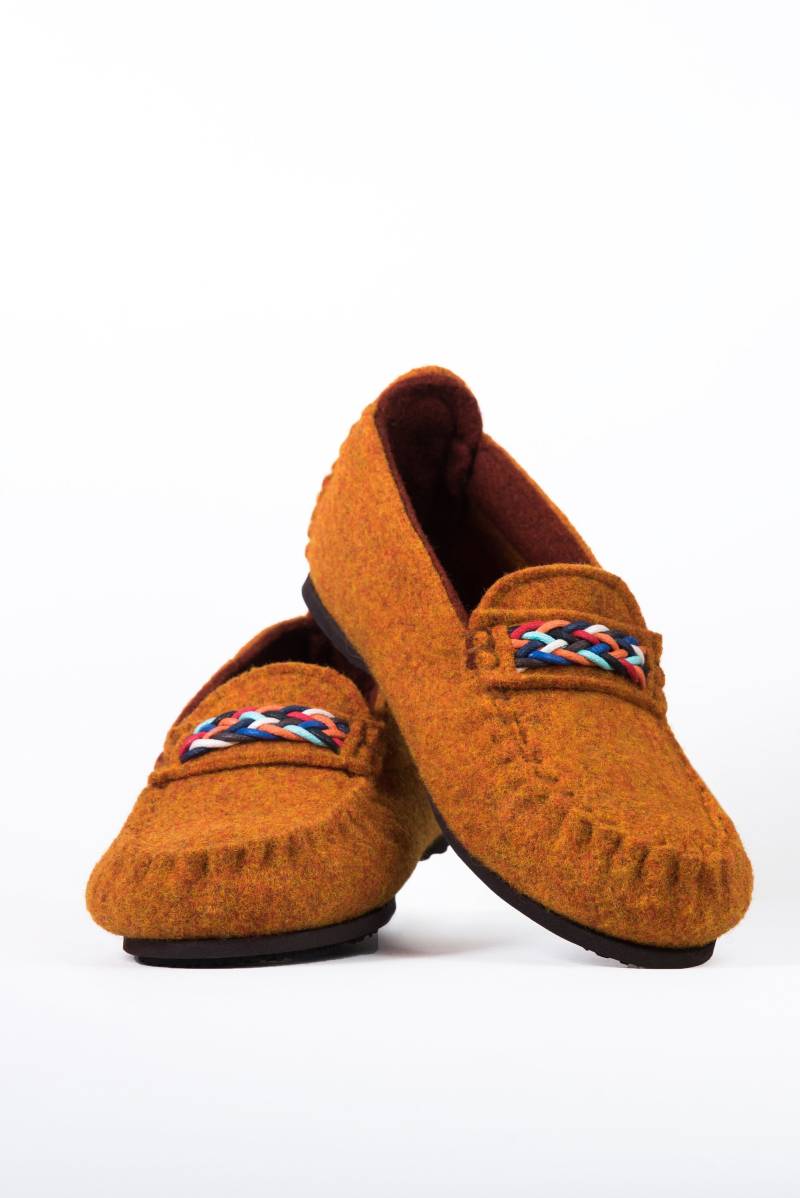 Warme, Flache Mokassin-Hausschuhe Aus Wollfilz von BELITI