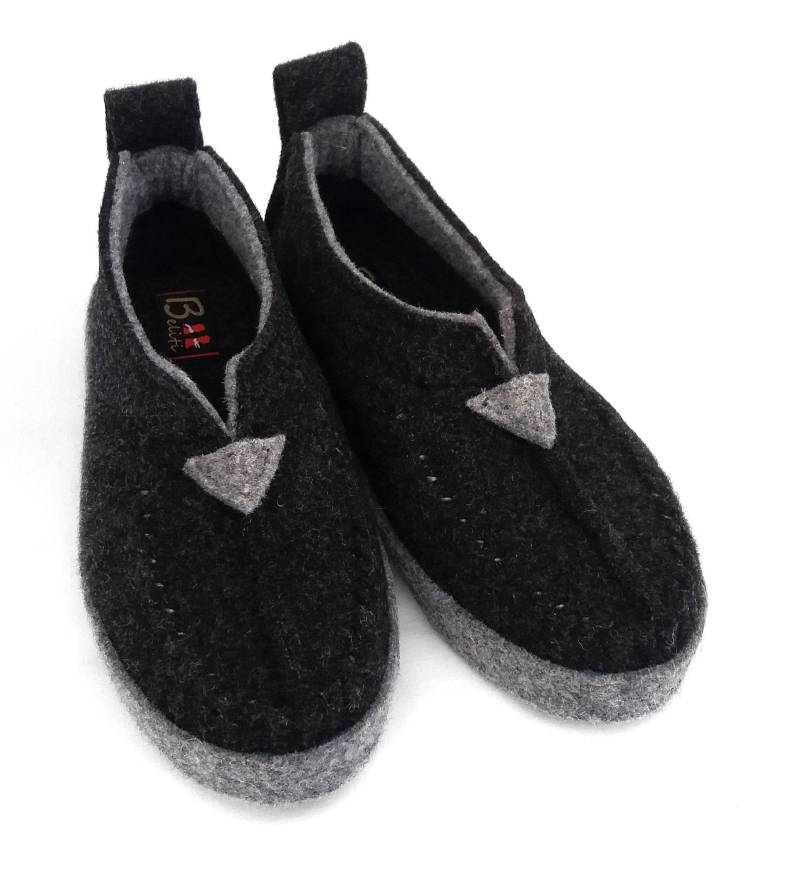 Warme Flache Mokassin-Hausschuhe Aus Wollfilz von BELITI