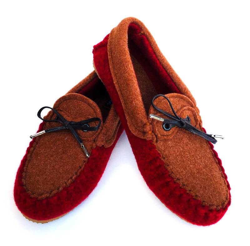 Warme Flache Mokassin-Hausschuhe Aus Wollfilz von BELITI
