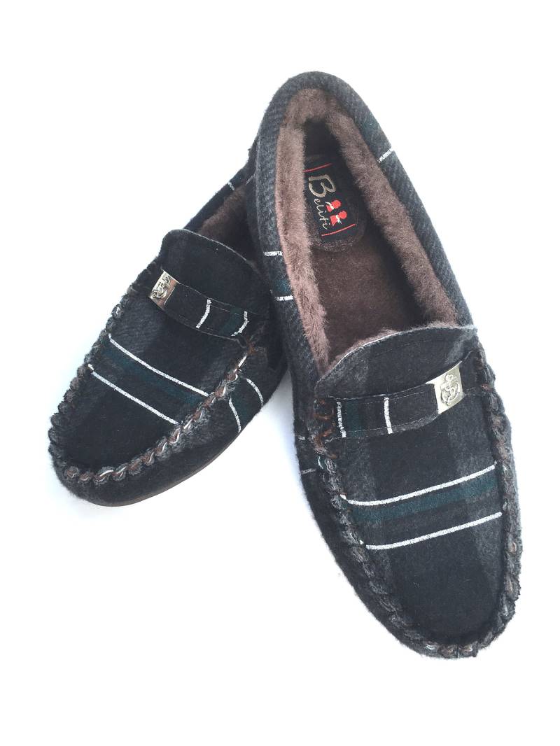 Warme, Flache Mokassin-Hausschuhe Aus Wollfilz von BELITI