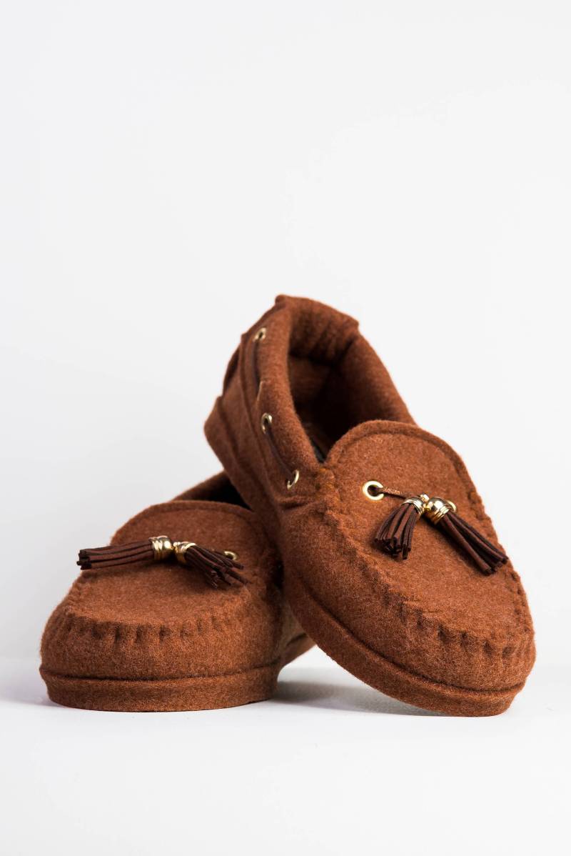 Warme Flache Mokassin-Hausschuhe Aus Wollfilz von BELITI