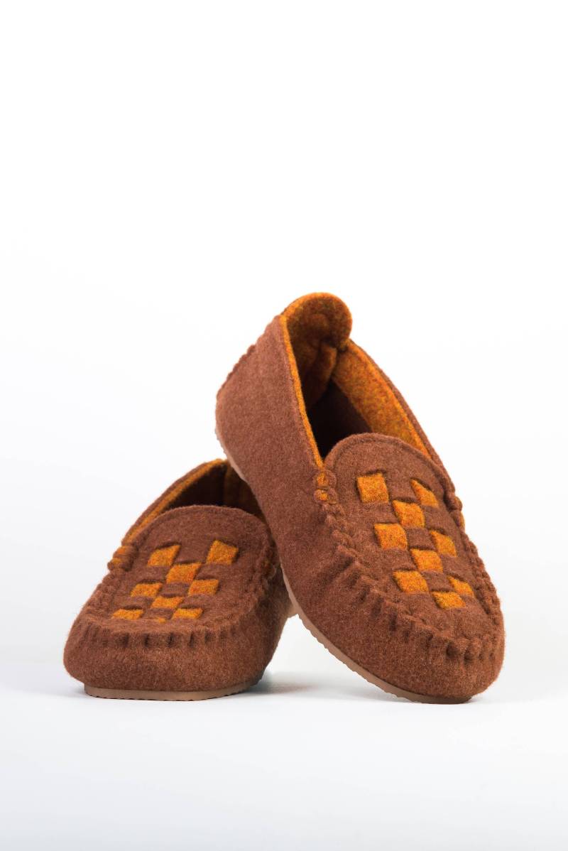 Warme, Flache Mokassin-Hausschuhe Aus Wollfilz von BELITI
