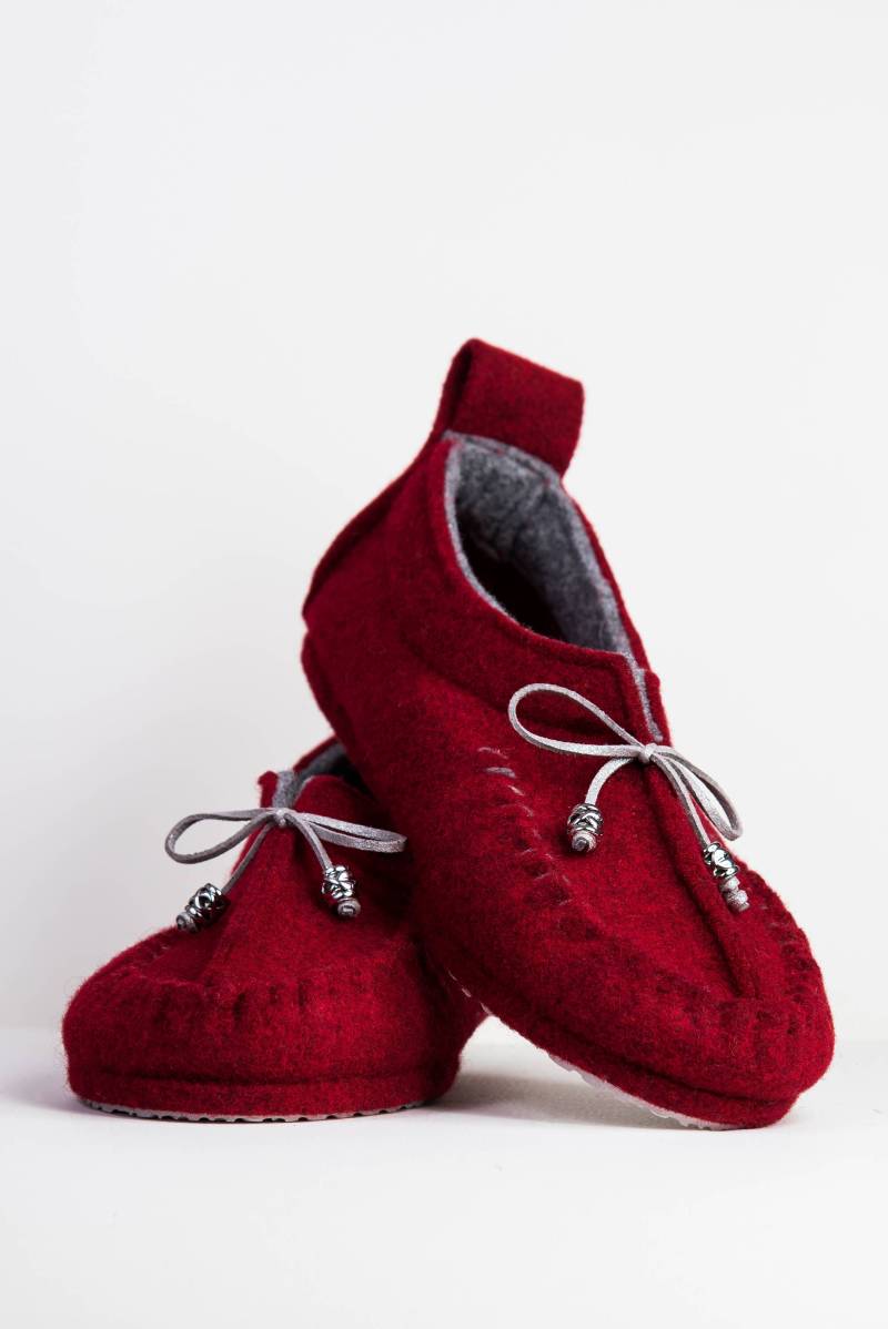 Warme Flache Mokassin-Hausschuhe Aus Wollfilz von BELITI