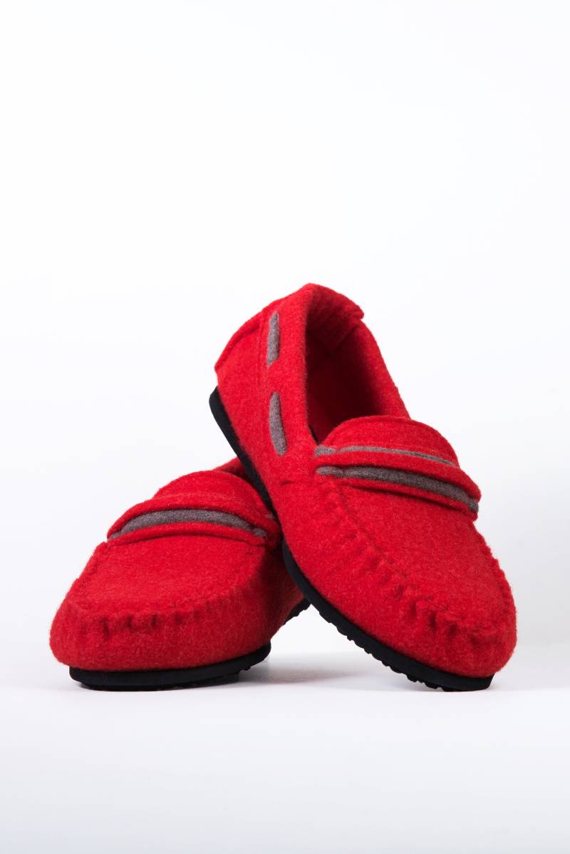 Warme Flache Mokassin-Hausschuhe Aus Wollfilz von BELITI