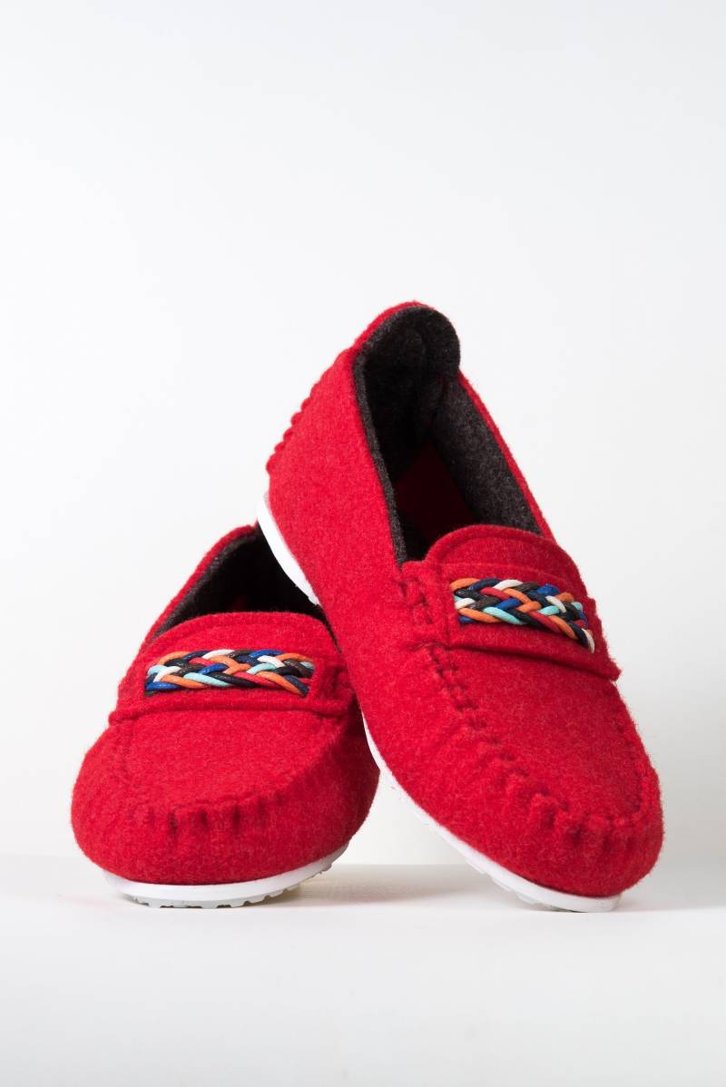 Warme Flache Mokassin-Hausschuhe Aus Wollfilz von BELITI