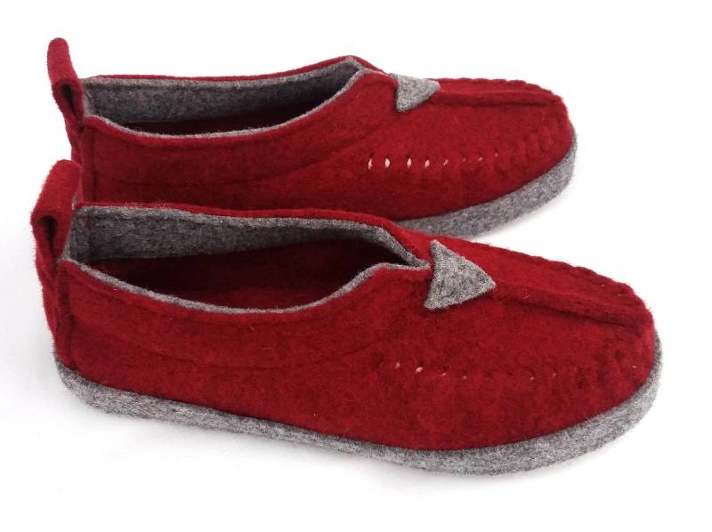 Warme Flache Mokassin-Hausschuhe Aus Wollfilz von BELITI