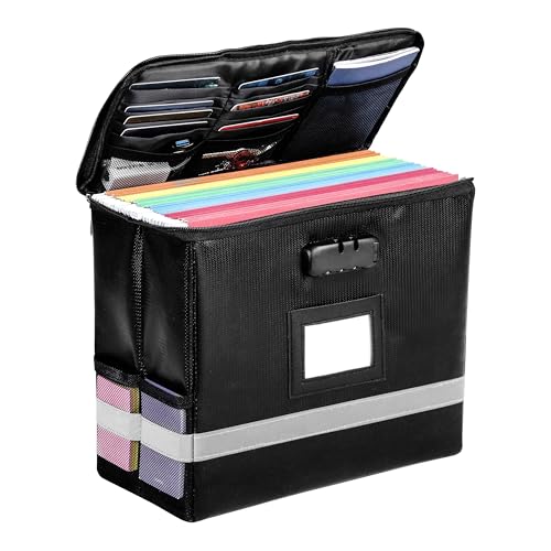 BELLE VOUS Feuerfeste Dokumententasche mit Schloss - Dokumentenaufbewahrungsbox für Zuhause - Abschließbare feuerfeste Dokumentenbox für A4 Dokumente - Feuerfeste Tasche von BELLE VOUS