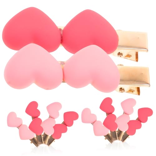 BELLIFFY Haarspangen in Herzform Aus Kunstharz 10 Stück Doppelherz-haarspangen Haarschmuck Für Frauen Und Mädchen von BELLIFFY