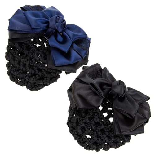 BELLIFFY Haarknoten-abdeckung Schleifennetz Haarspangen 2-teiliges Set Für Frauen Und Mädchen Haar-accessoires Für Mädchen Und Frauen Haarknoten Haarknotennetz von BELLIFFY