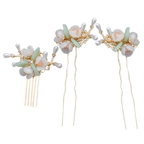 BELLIFFY Blumen Haarnadel Mit Perlen Haarkamm Satz Für Damen Mädchen Hochzeit Party Frisur Styling von BELLIFFY