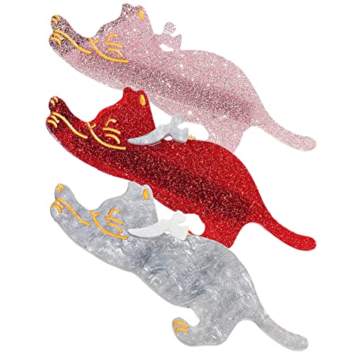 BELLIFFY 3stücke Katzen Haar Clips Haarspangen Tiermotiv Haarzubehör Für Frauen Mädchen Junge Mädchen Frisur Accessoires von BELLIFFY