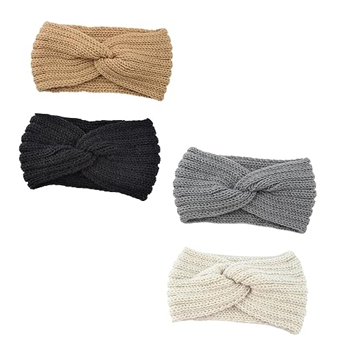 BELLIFFY 4 Stück Breites Gewebtes Haarband Mit Strukturierter Struktur Warm Und Atmungsaktiv Für Outdoor-aktivitäten von BELLIFFY