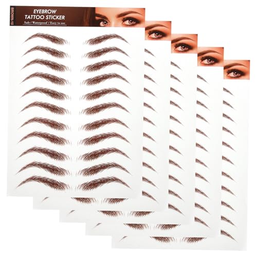BELLIFFY 5blätter Augenbrauen Transfer Aufkleber Wasserfest Simulation Augenbrauen Make-up Kit Sticker Für Pflege Zubehör Tätowierungen Aufkleber von BELLIFFY