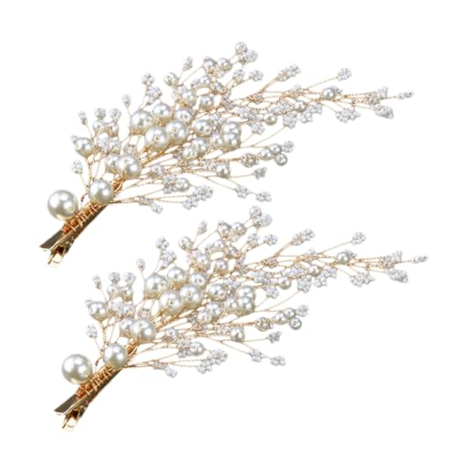 BELLIFFY 1paar Braut Haarschmuck Clips Mit Perlen Hochzeits Haarklammern Für Hochsteckfrisuren Accessoire Für Braut Und Brautjungfer von BELLIFFY