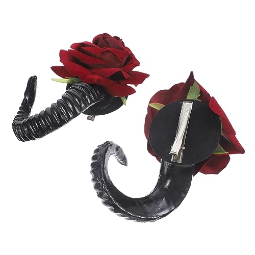 BELLIFFY Gothic Haarspangen Schafshörner Rosenblüten Haarspangen Party Requisiten Cosplay Halloween Schmuck BELLIFFY Gothic Haarspangen Schafshörner Rosenblüten Haarspangen Party Requisiten Cosplay Halloween Schmuck von BELLIFFY