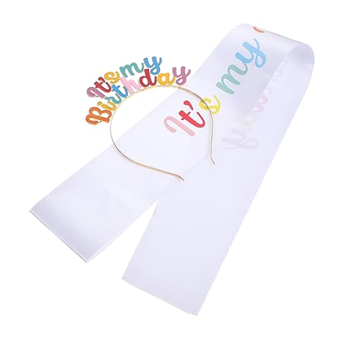 BELLIFFY 1 Satz Geburtstagskrone Und Stirnband Geburtstagsschärpe Für Frauen Elegante Partyaccessoires von BELLIFFY