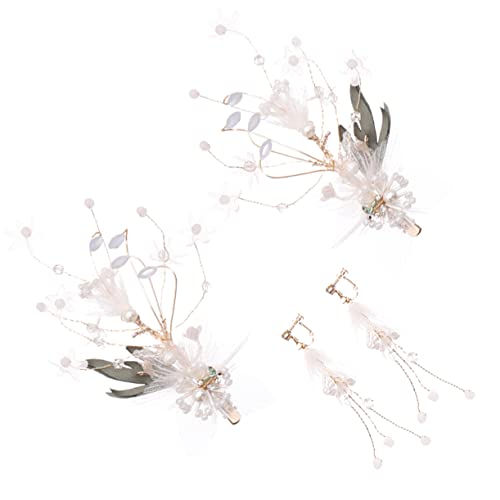 BELLIFFY 1satz Braut Haarschmuck Set Aus Silky Garn Mit Strass Elegante Haarspangen Für Hochzeiten Modischer Kopfschmuck Für Bräute Und Brautjungfern Stilvolle Hochzeitsaccessoires Weiß von BELLIFFY
