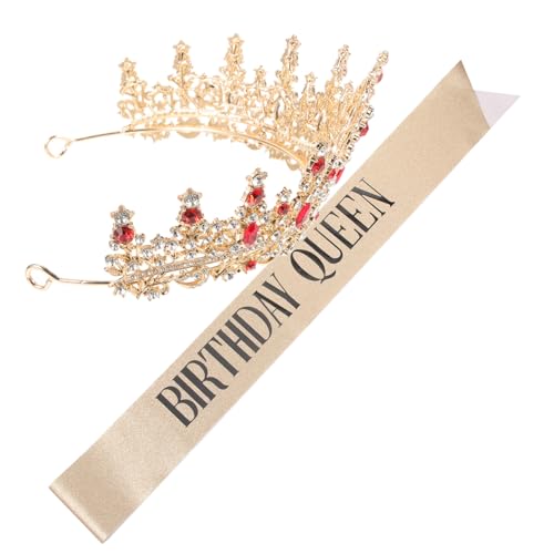 BELLIFFY Elegante Geburtstagskrone Für Frauen Hochzeitskrone Schärpe Strass Geburtstagsparty Gastgeschenk Stilvolles Braut-accessoire von BELLIFFY