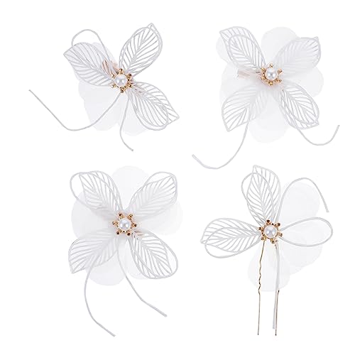 BELLIFFY Blumenkopfschmuck Für Damen Haarspangen Satz Mit Perlen Haarnadeln Für Hochzeit Elegante Haaraccessoires Schmuck Für Frauenfrisuren von BELLIFFY