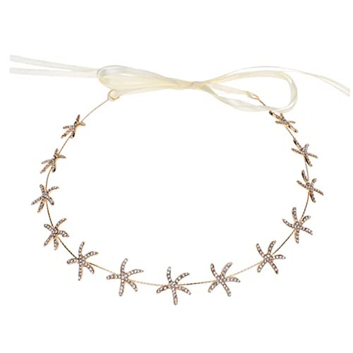 BELLIFFY Seestern Stirnband Gold Für Damen Brautschmuck Hochzeit Kopfbedeckung Mit Strass Für Party Haarschmuck BELLIFFY Seestern Stirnband Gold Für Damen Brautschmuck Hochzeit Kopfbedeckung Mit Strass Für Party Haarschmuck von BELLIFFY