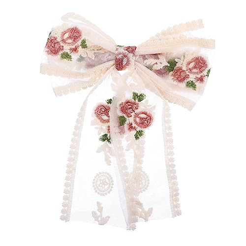 BELLIFFY 1 Stk Haarnadel Mädchen Haarschmuck Mädchen Beugt Sich Für Haare Haarspange Praktisches Haaraccessoire Haarspangen Bestickte Haarspange Band Haarspange Stoff Beige von BELLIFFY