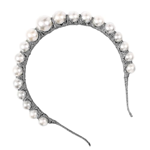 BELLIFFY Perlen Stirnband Haar Accessoire Goldener Kopfschmuck Für Partys Und Alltag Weiß Mode Stirnband Für Mädchen Haar von BELLIFFY