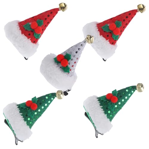 BELLIFFY 10stücke Teiliges Weihnachtsmütze Haarklammern Für Mädchen Rot Grün Silber Glitzernde Haarschmuck-accessoires Festliche Deko Für Weihnachten Für Partys Und Feiertage von BELLIFFY