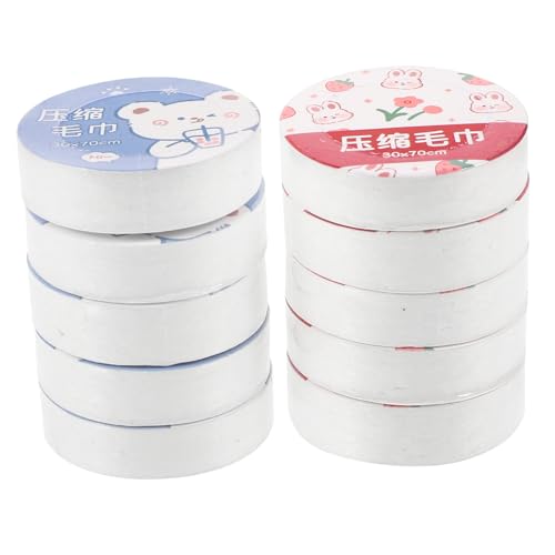 BELLIFFY 10 Stück Komprimierte Einweg Gesichtstücher aus Pflanzlichen Fasern Leicht Praktisch Hygienisch Tragbare Mini Handtücher für Reisen Outdoor Camping und Hotelgebrauch von BELLIFFY