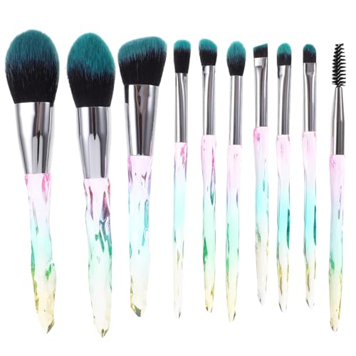 BELLIFFY 10 Stück Teiliges Make Up Pinselset mit Langlebigem Transparentem Farbverlaufsgriff Weichen Fasern für Empfindliche Haut Vielseitig für Foundation und Lidschatten Kompakt und von BELLIFFY