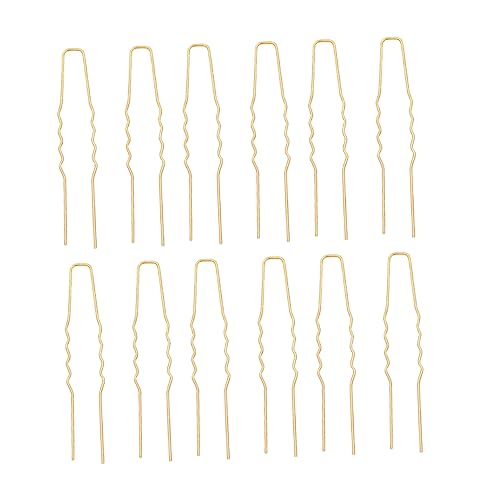 BELLIFFY 100stücke U-förmige Haarnadeln Aus Platin-eisen Haarschmuck Für Frauen Kleine Gewellte Haarspangen Goldene Haaraccessoires Für Besondere Anlässe von BELLIFFY