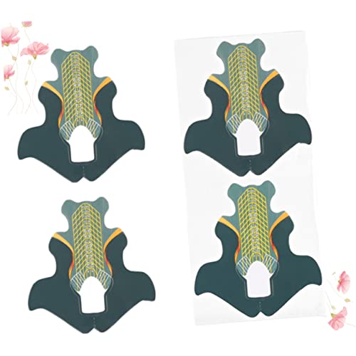 BELLIFFY 100St Nagelkunstführungstablett nagelverlängerung fingernägel aufkleber maniküre zubehör UV-Gel-Nagelformen Tipps zur Nailart-Verlängerung Nailart-Zubehör Nagelschale Green von BELLIFFY