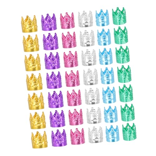BELLIFFY 100stücke Dreadlocks Kronenform Aluminium Haarzopf Accessoire Wiederverwendbare Dreadlocks Manschetten Für Haarverlängerungen Und Flechtfrisuren von BELLIFFY
