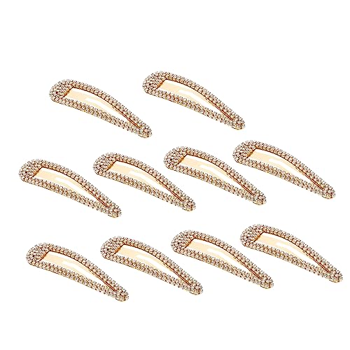 BELLIFFY Haarnadel Für Damen 10 Stück Snap-haarnadel Strass-clips Stilvolle Goldene Haarspange Für Besondere Anlässe von BELLIFFY