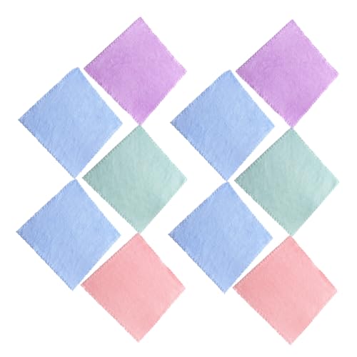 BELLIFFY 10Stücke Mikrofaser Abschminktücher Quadratische Gesichtstücher für Sanfte Gesichtsreinigung für Damen Zufälligen Farben für Zuhause und Reisen von BELLIFFY
