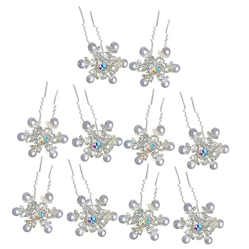 BELLIFFY 10stücke Braut Haarnadeln Kristallblüten U-förmig Dekorative Haarspangen Für Hochzeiten Eleganter Haarschmuck Für Bräute Und Brautjungfern Einzigartiger Und Stilvoller von BELLIFFY