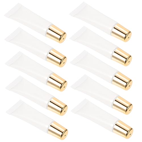 BELLIFFY 10stücke Nachfüllbare Lip Glaze Tuben Transparente Lip Gloss Behälter Mit Goldverschluss Für Lippenpflege Und Kosmetik Und Leicht Für Reisen von BELLIFFY