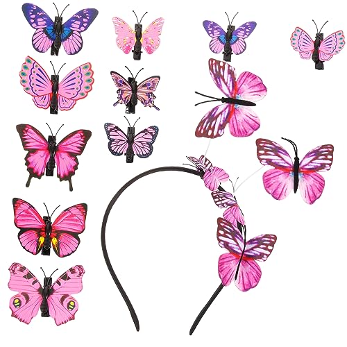 BELLIFFY 11stücke Schmetterling Stirnbänder Mit Schmetterlings Kopfschmuck Haarband Für Party Und Festive Anlässe Passend Zu Verschiedenen Kostümen Und Kleidern von BELLIFFY