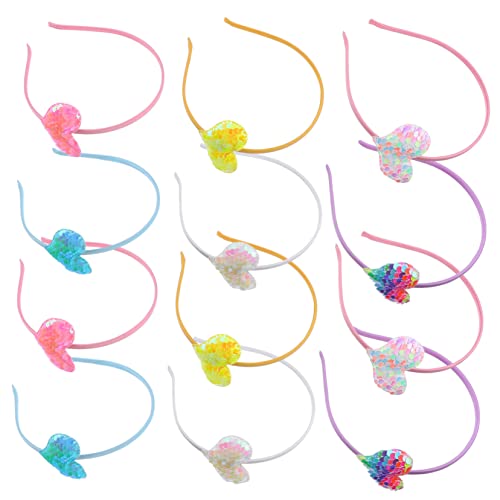 BELLIFFY 12stücke Teiliges Glitzernde Herz-stirnbänder Für Mädchen Farbenfrohe Haaraccessoires Mit Pailletten Für Partys Valentinstag Und Alltag von BELLIFFY